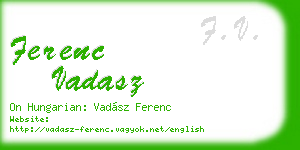 ferenc vadasz business card